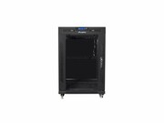 Lanberg Szafa instalacyjna rack stojąca 19 15U 600x800 czarna, drzwi szklane lcd (flat pack) lanberg