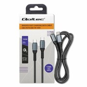 Qoltec Kabel USB 2.0 typ C | USB 2.0 typ C 100W | QC 3.0| PD | 1.5m | Czarny qoltec