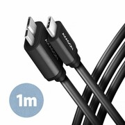 AXAGON BUMM3-CM10AB Kabel Micro-B USB, USB-C 3.2 Gen 1, 1m, 3A, ALU, PVC Czarny axagon