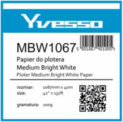 Papier w roli do plotera Yvesso Medium Brightwhite 1067x40m 100g MBW1067 Yvesso