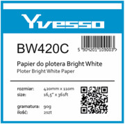 Papier w roli do plotera Yvesso BrightWhite 420x110m 90g BW420C Yvesso