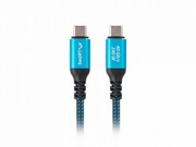 Lanberg Kabel USB-C M/M USB4 0,5m 240W 8K 60HZ czarno-niebieski lanberg