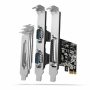AXAGON PCEA-PSN Kontroler PCIe 1x port równoległy LPT + 2x port szeregowy RS232 250 kbps, w zestawie SP & LP axagon