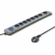 Qoltec Listwa antyprzepięciowa Quick Switch, 8 gniazd, 1,8m, szara qoltec