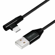 LogiLink Kabel USB 2.0 A męski do USB-C męski, kątowy, 0.3m logilink