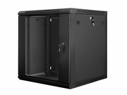 Lanberg Szafa instalacyjna wisząca 19 cali 12U 600X600mm czarna (drzwi szklane) lanberg