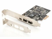 Digitus Karta (Kontroler) Firewire (400) PCI Exp., 2xZew. 1xZew.(Mini) IEEE1394a 6pin+Mini,Low Profile,VT6308P digitus