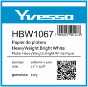 Papier w roli do plotera Yvesso Heavyweight Brightwhite 1067X40m 120g HBW1067 Yvesso