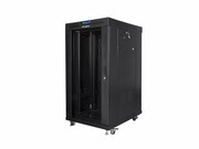 Lanberg Szafa stojąca 19 cali 22U 600x800 drzwi szklane LCD (flat pack) v2 czarna lanberg