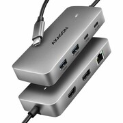 AXAGON HMC-CUB83X2 Wieloportovy hub USB 7in1, 10Gbps, 2x USB-A, 1x USB-C, 1x HDMI 4K/144Hz, DP 8K/30Hz, GLAN, PD 100W, 15cm USB- axagon