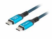 Lanberg Kabel USB-C M/M USB4 1M 240W 8K 60HZ czarno-niebieski lanberg