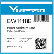Papier w roli do plotera Yvesso BrightWhite 1118x90m 90g BW1118B Yvesso