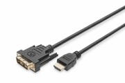 Digitus Kabel adapter HDMI Standard 1080p 60Hz FHD Typ HDMI A/DVI-D (18+1) M/M czarny 2m digitus