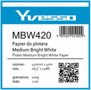 Papier w roli do plotera Yvesso Medium Brightwhite 420x40m 100g MBW420 Yvesso