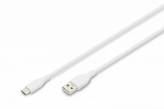 Digitus Kabel połączeniowy silikonowy USB-A - USB-C, USB 2.0 60W, 1m Biały digitus