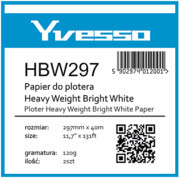 Papier w roli do plotera Yvesso Heavyweight Brightwhite 297X40m 120g HBW297 Yvesso