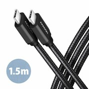 AXAGON BUCM3-CM15AB Kabel USB-C - USB-C, 1.5m, PD 60W, 3A, ALU, oplot czarny axagon