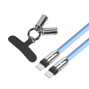 TB Kabel 2w1 USB C smycz 1m błękitny tb