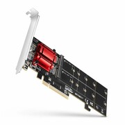 AXAGON PCEM2-ND Kontroler PCIe x 8, 2x slot M.2 NVMe M-key RAID wsparcie dla płyt bez bifurkacji, w zestawie, SP & LP axagon