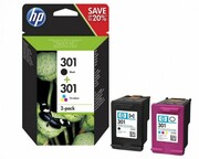 HP Tusz nr 301+301 N9J72AE 2pack CMY+K Hewlett-Packard