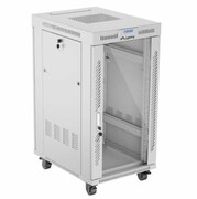 Lanberg Szafa stojąca rack 19 cali 22U 600x800 szara drzwi szklane LCD flack pack lanberg