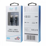 TB Kabel USB C - USB C 1m ze wskaźnikiem mocy ładowania LED (100 W) tb