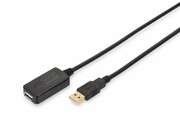Digitus Przedłużacz/Extender USB 2.0 HighSpeed Typ USB A/USB A M/Ż aktywny, czarny 5m digitus