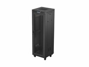 Lanberg Szafa instalacyjna rack stojąca 19 cali 37U 600x600 drzwi perforowane LCD czarna (Flat pack) lanberg
