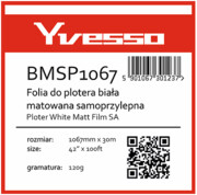 Folia polipropylen samoprzylepna biała matowa Yvesso 1067x30 120g BMSP1067 Yvesso