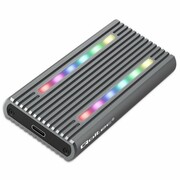 Qoltec Obudowa | kieszeń na dysk M.2 SSD | SATA | NVMe | RGB LED | USB-C| 4TB qoltec