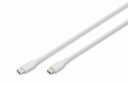 Digitus Kabel połączeniowy silikonowy USB-C - USB-C, USB 2.0 60W, 0,5m Biały digitus