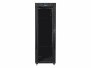 Lanberg Szafa instalacyjna rack stojąca 19 37u 600x800 czarna, drzwi szklane lcd (Flat pack) lanberg