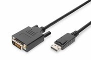 Digitus Kabel adapter Displayport z zatrzaskiem 1080p 60Hz FHD Typ DP/DVI-D (24+1) M/M czarny 2m digitus