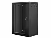 Lanberg Szafa instalacyjna wisząca 19 cali 18U 600X450mm czarna (drzwi szklane) lanberg
