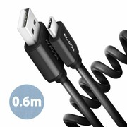 AXAGON BUCM-AM10TB Kabel Twister USB-C - USB-A, 0,6m, USB 2.0, 2.4A, ALU, PVC Czarny axagon