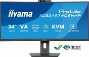 IIYAMA Monitor 34 cale XCB3497WQSNPH-B1,VA,UWQHD,1500R,USB-C Dock 95W, RJ45, KVM,2x5W, kamera 5MP, /5y/ IIYAMA
