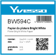 Papier w roli do plotera Yvesso BrightWhite 594x110m 90g BW594C Yvesso