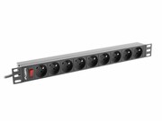 Lanberg Listwa zasilająca rack PDU 19 cali 1U 16A 9X 230V PL 3m czarny lanberg