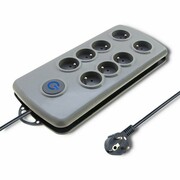 Qoltec Listwa antyprzepięciowa Quick Switch, 8 gniazd, 2,5m, szara qoltec