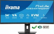 IIYAMA Monitor 34 cali XCB3497WQSNP-B1 VA,UWQHD,1500R,USB-cDock,KVM,95W, 2xHDMI, 1xDP, RJ45,2x5W,21:9 /5y/ IIYAMA