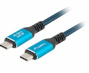 Lanberg Kabel USB-C M/M USB4 1.5M 240W 60HZ czarno-niebieski lanberg