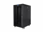 Lanberg Szafa stojąca 19 cali 22U 800x1000 drzwi szklane LCD (flat pack) V2 czarna lanberg