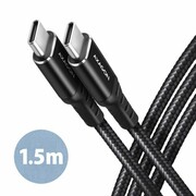 AXAGON BUCM-CM15AB Kabel USB-C - USB-C 2.0, 1.5m, PD 60W, 3A, ALU, oplot Czarny axagon