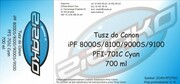 Tusz zamiennik Yvesso PFI-701C Cyan 700ml do Canon iPF8000S iPF8100 iPF9000S iPF9100 CF0901B001AA Yvesso