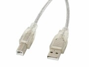 Lanberg Kabel USB 2.0 AM-BM 3M Ferryt przezroczysty lanberg