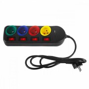 Maclean Przedłużacz 1,5m 250VAC 10A 4 gniazda MCE508 B Port USB-C Quick charge 2.0 IP20 maclean