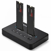 Qoltec Stacja dokujšca dysków SSD M.2 NVMe | PCIe | USB-C | 20Gb/s | DUAL 2x8TB | klonowanie offline qoltec
