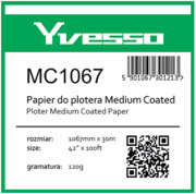Papier powlekany w roli do plotera Yvesso Medium Coated 1067x30m 120g MC1067 Yvesso