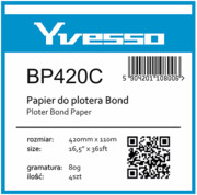 Papier w roli do plotera Yvesso Bond 420x110m 80g BP420C Yvesso