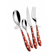 Bugatti ATR_PS3U-014F50 Zestaw sztućców POIS czerwony, 24 elementy, BUGATTI